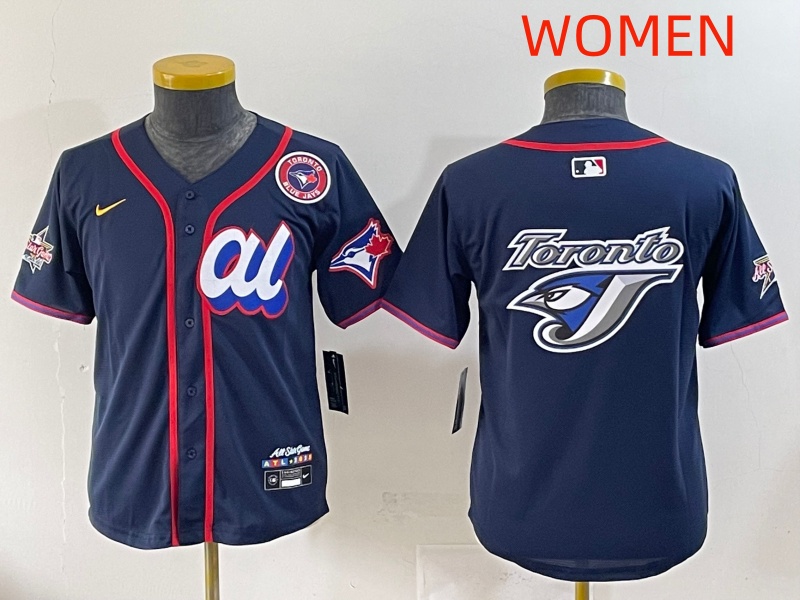women 2025 Toronto Blue Jays blank dark blue 2025 MLB All Star Nike  Jersey style 3